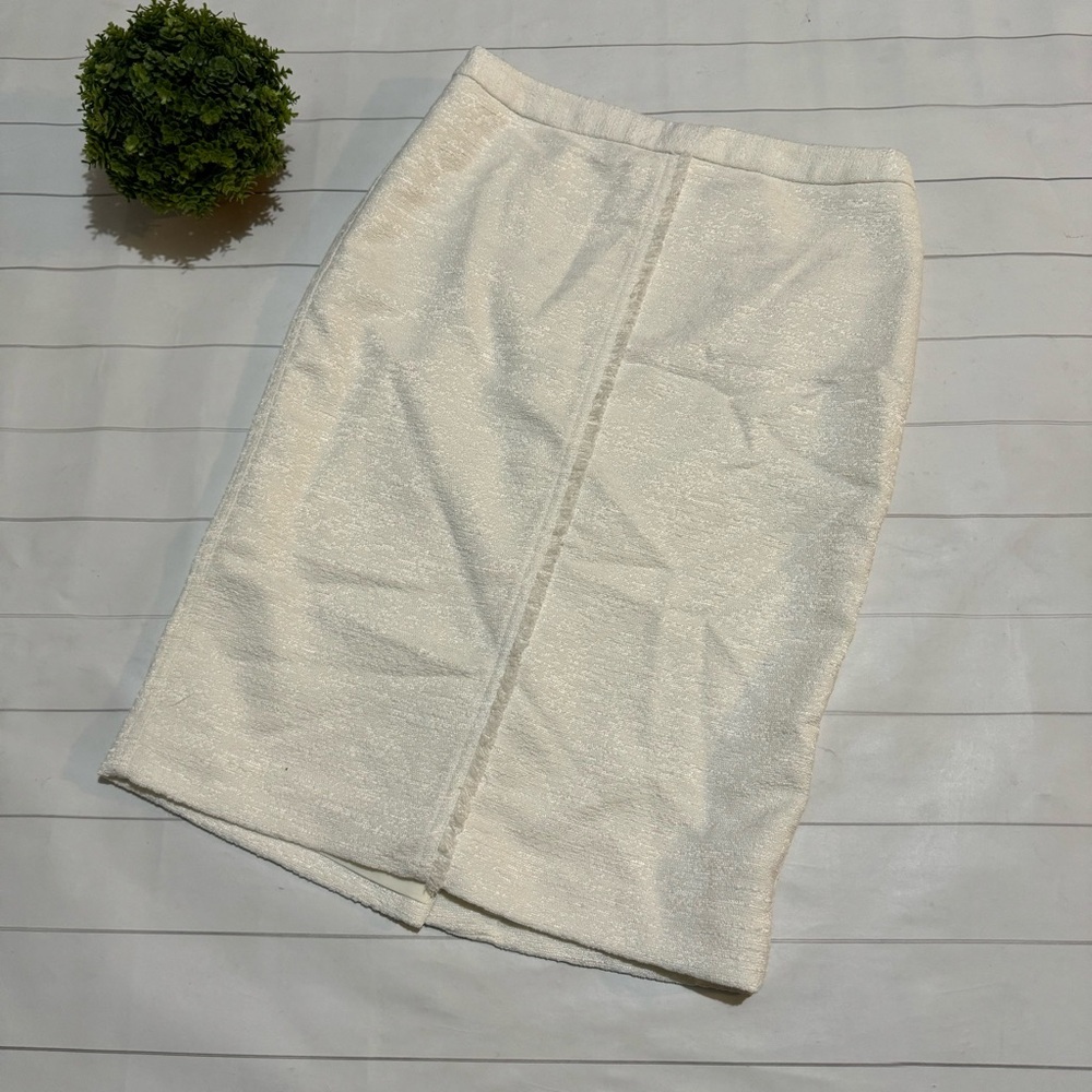 Ann Taylor Winter White textured Long Modest Pencil‎ Skirt Women’s Size 0